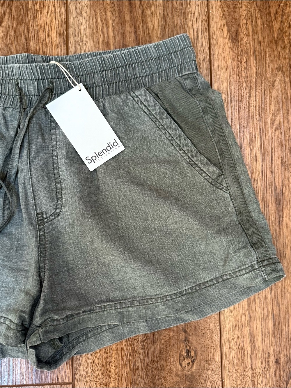 NWT Splendid Pull-On Drawstring Olive Green Shorts - Picture 4 of 10